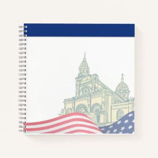 Personalized American Flag Patriotic USA Notebook