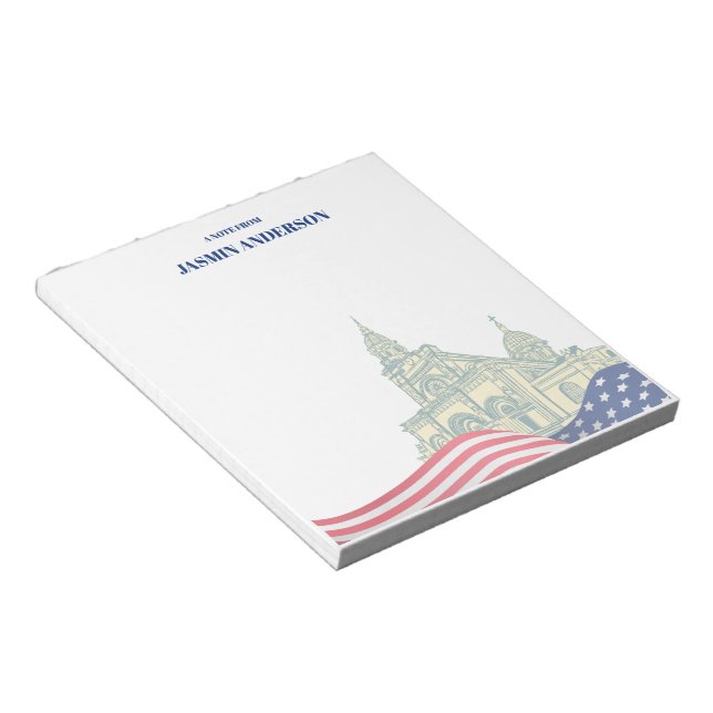 Personalized American Flag Patriotic USA  Notepad (Angled)