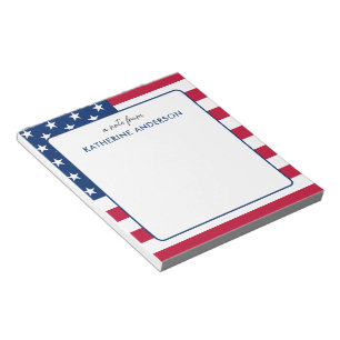 Personalized American Flag Patriotic USA Notepad