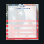 Personalized American Flag Patriotic USA Notepad<br><div class="desc">Personalized American Flag Patriotic USA Gifts! Celebrate pride, freedom, and unity with this American Patriotic USA design. Inspired by the spirit of the United States, this design reflects love for the country, national pride, and the values of liberty and independence. Perfect for national holidays, patriotic events, family gatherings, or everyday...</div>