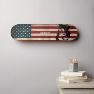 Personalized American  Pirate Lady  Skateboard