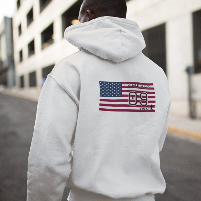 Personalized American Soccer Athlete Patriotic  Hoodie (Creator Uploaded)