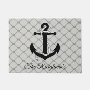 Personalized Anchor and Rope Door Mat