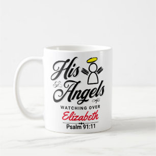 PERSONALIZED ANGEL PROMISE - PSALM 91:11 COFFEE MUG