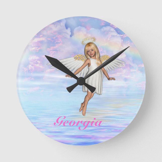 Personalized Angel Sky Wall Clock (Front)