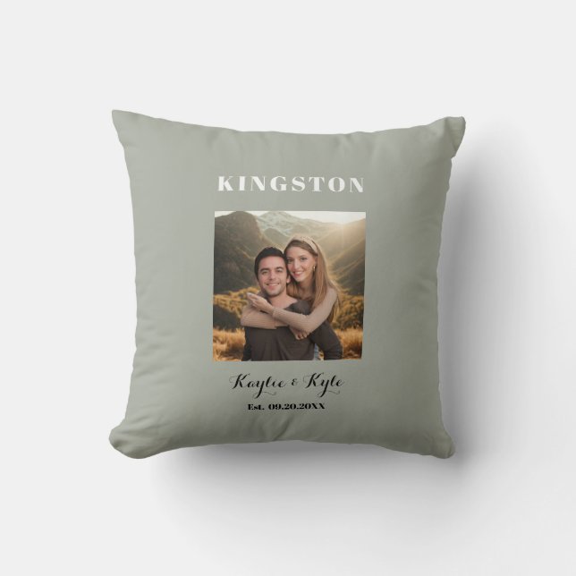 Personalized Anniversary Photo Keepsake   Cushion (Front)