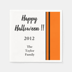 Personalized Any Name Trendy Happy Halloween Party Napkin