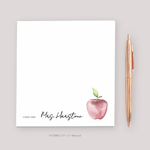 Personalized Apple Teacher Notepad