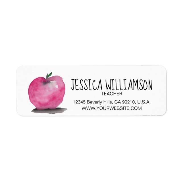 PERSONALIZED Apple watercolor, Teacher (Front)