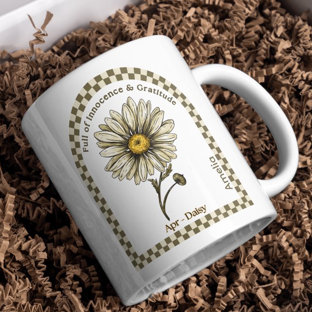 Personalized April Birth Month Flower Coffee Mug (Creator Uploaded)