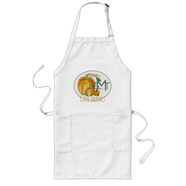 Personalized Apron - Give Thanks | Pumpkins  (Front)