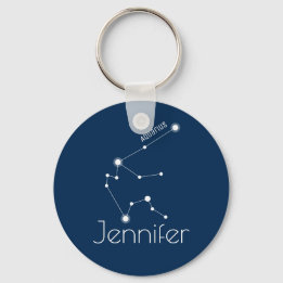 Personalized Aquarius Zodiac Constellation Key Ring