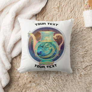 PERSONALIZED Aquarius ZODIAC SIGN Cushion