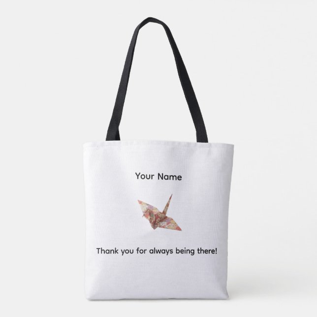 Personalized Arigatou Tote Bag | Custom Name & Mes (Back)