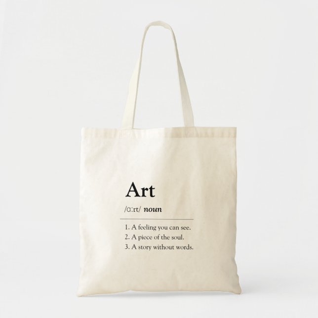 Personalized Art Definition Tote Bag (Front)