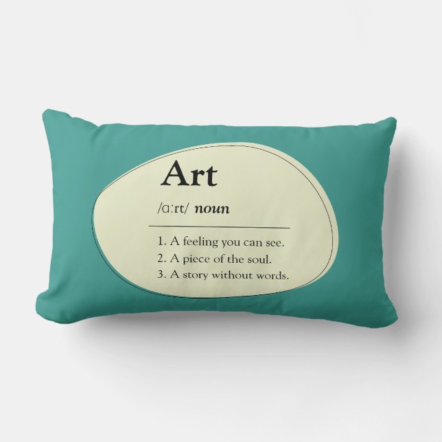 Personalized Art Dictionary Style Lumbar Pillow (Front)