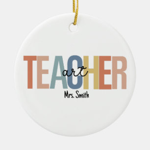 Personalized Art Teacher Christmas Ceramic Tree Decoration