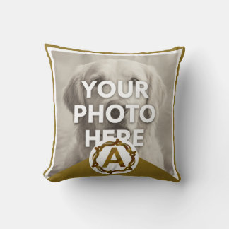 Personalized Artisan Monogram A | Wood Frame Cushion