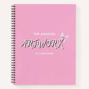Personalized  Artist Sketchbook with bow Notebook
