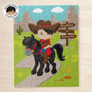 Personalized Asian Cowboy Jigsaw Puzzle