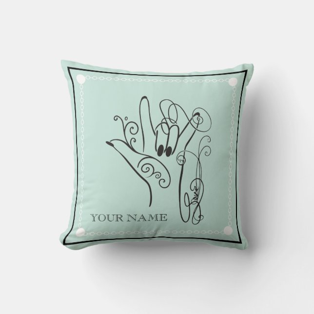 Personalized ASL Throw Pillow (Front)
