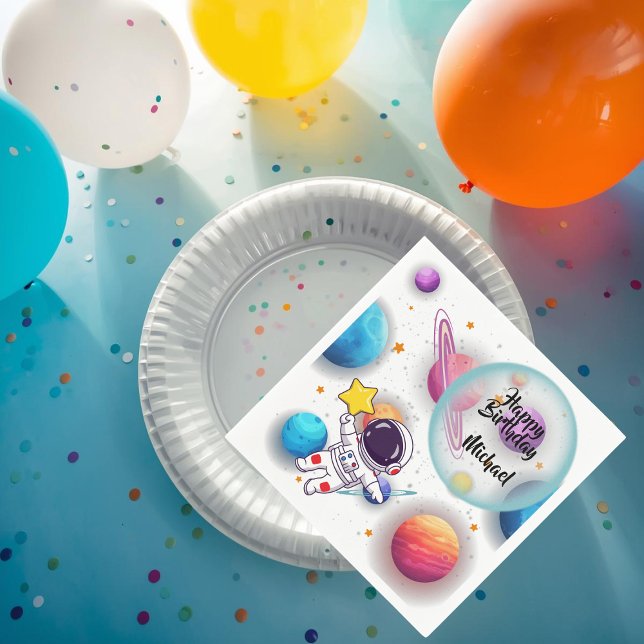 Personalized Astronaut & Planets Party Napkins (Creator Uploaded)