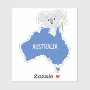 Personalized Australia Map with Gray Koala
