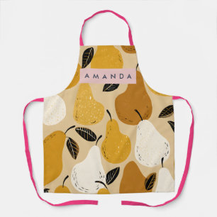 Personalized Autumn Pear Fruit Design Apron