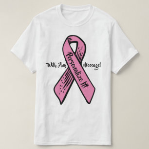 PERSONALIZED Awareness Ribbon Graphic (pink) T-Shirt
