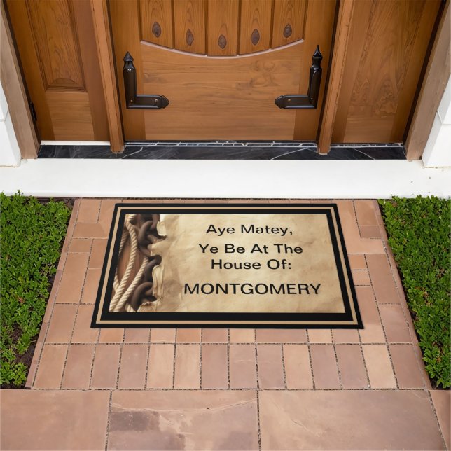 Personalized Aye Matey, Ye Be At The House of... Doormat (Outdoor)