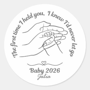 Personalized Baby 2026 Pink Custom Name Classic Ro Round Sticker