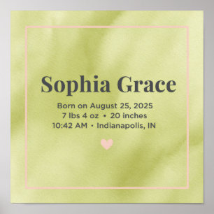 Personalized Baby Birth Announcement Print