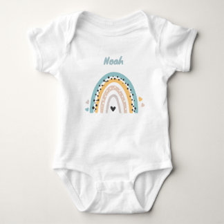 Personalized baby body with name and rainbow baby bodysuit