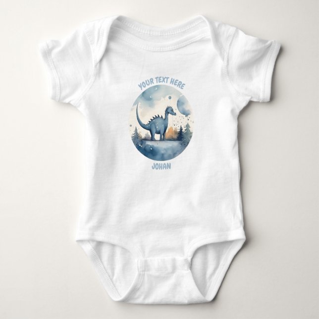 Personalized baby Dinosaur bodysuit (Front)