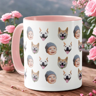 Personalized Baby Face Coffee Cup, 3 Photos Mug