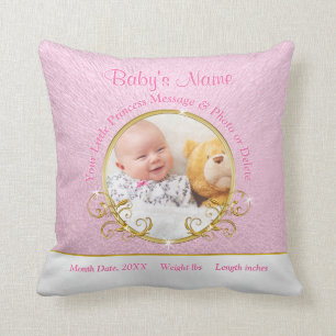 Personalized Baby Gifts with Birth Information Cushion