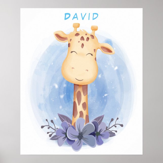 Personalized Baby Giraffe Poster (Front)
