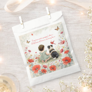 Personalized Baby Girl and her Puppy Baby Shower Favour Bags