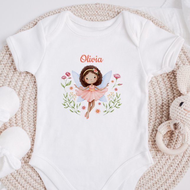 Personalized Baby Girl Bodysuit With A Cute Fairy (Creator Uploaded)