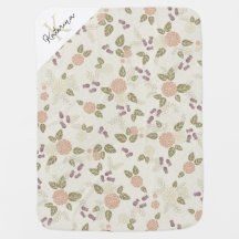 Personalized Baby Girl Floral Baby Blanket