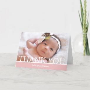 Personalized Baby Girl Thank You Card - 5" x 7"