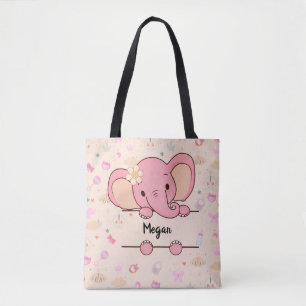 Personalized Baby Girl Tote Bag