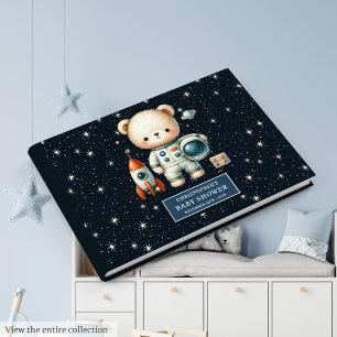 Personalized Baby Guest Book Teddy Bear Astronaut