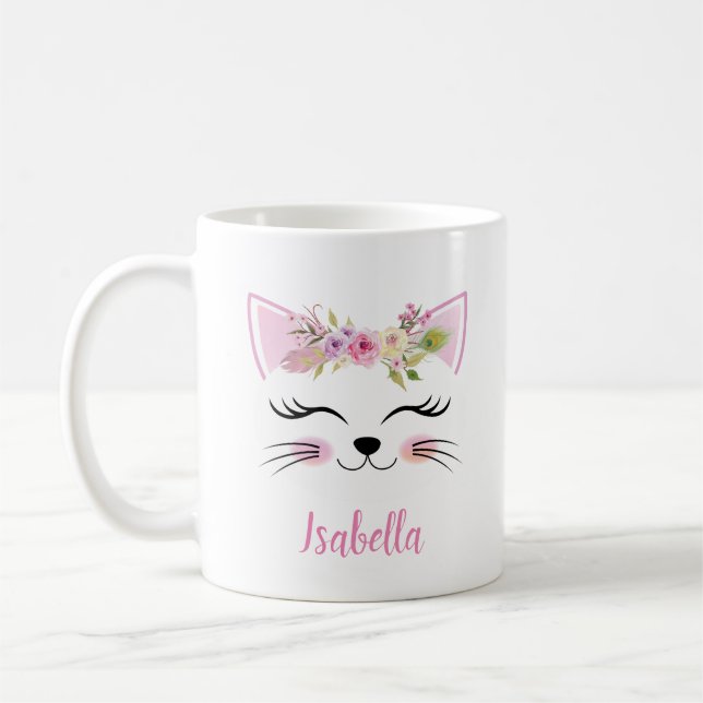 Personalized Baby Kitten head mug (Left)