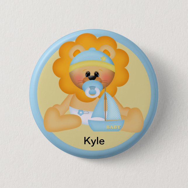 Personalized Baby Lion Button (Front)
