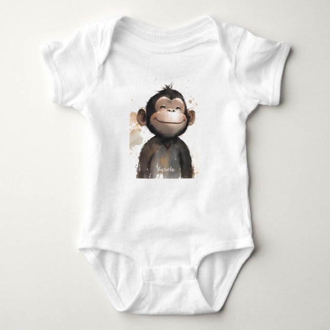 Personalized Baby Monkey bodysuit (Front)