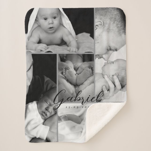 Personalized Baby Photo Blanket Collage (Front)