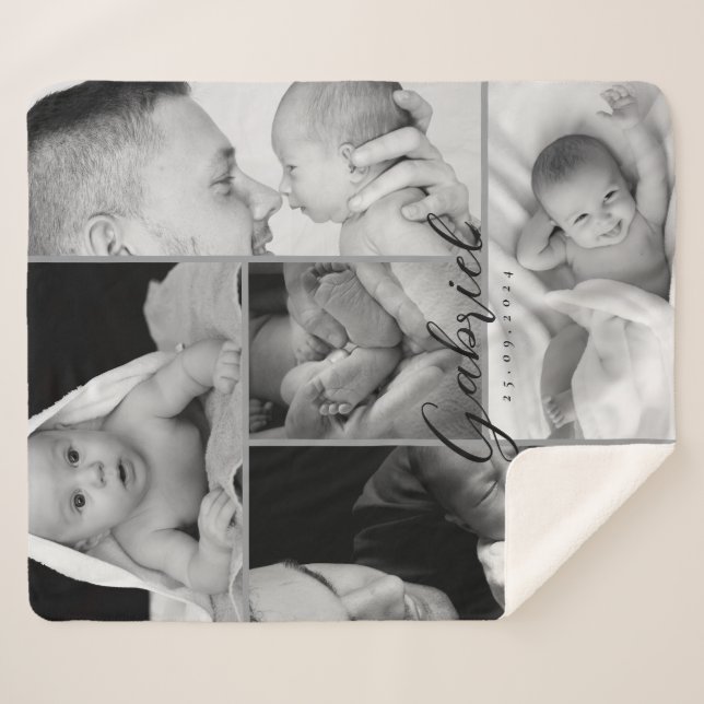 Personalized Baby Photo Blanket Collage (Front (Horizontal))