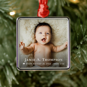 Personalized Baby Photo Keepsake Ornament   Custom