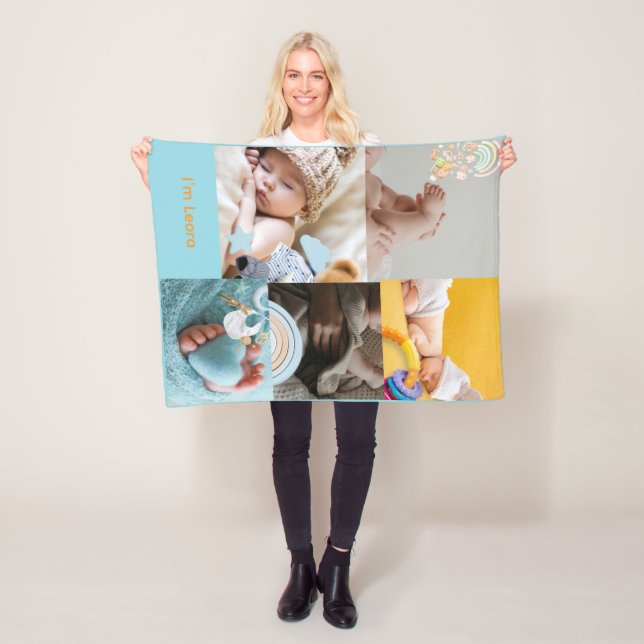Personalized Baby Photo & Name Fleece Blanket (In Situ)